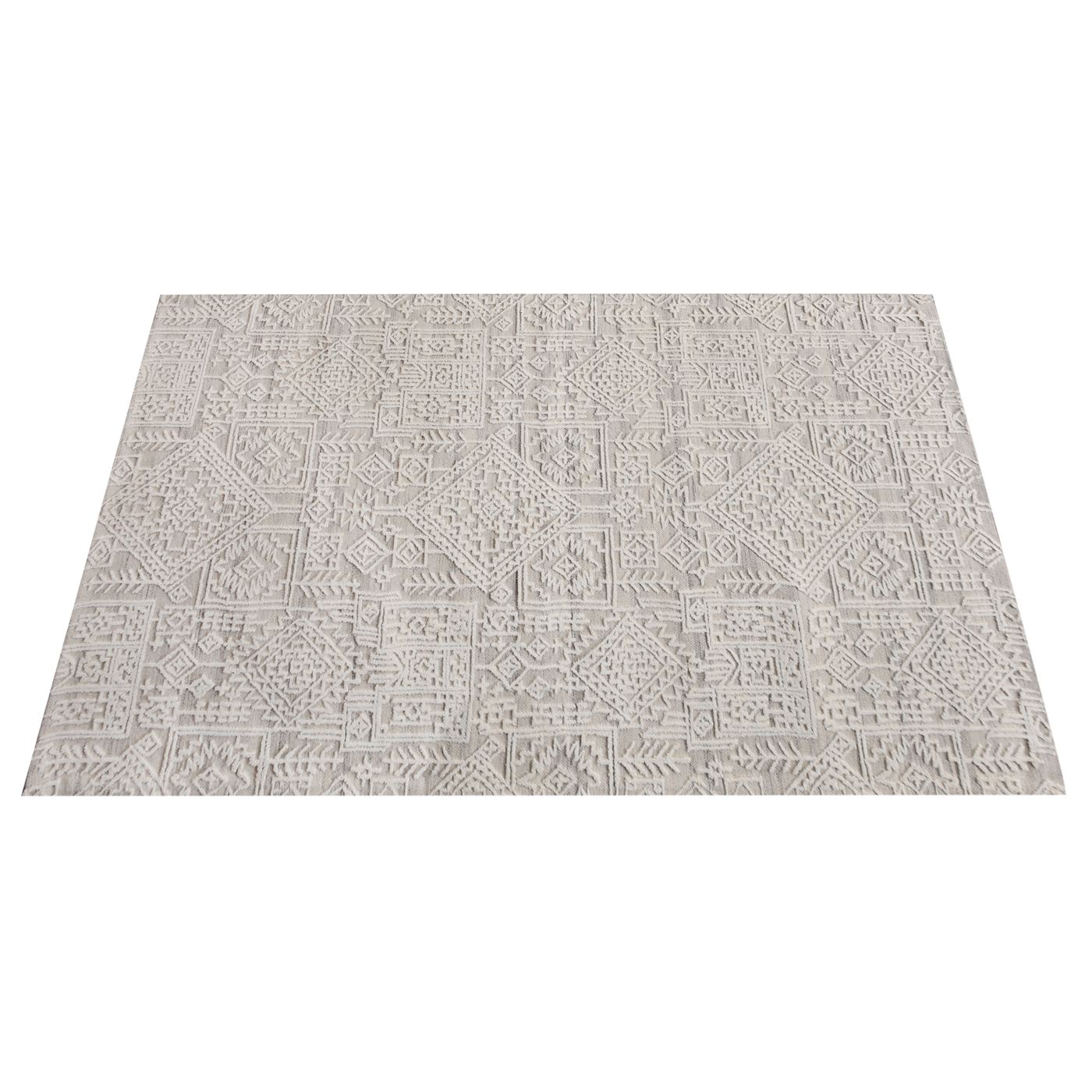 Area Rug, Bedroom Rug, Living Room Rug, Living Area Rug, Indian Rug, Office Carpet, Office Rug, Shop Rug Online, Wool Polyester Blend, Grey, Natural White, Pitloom, All Loop , traditional