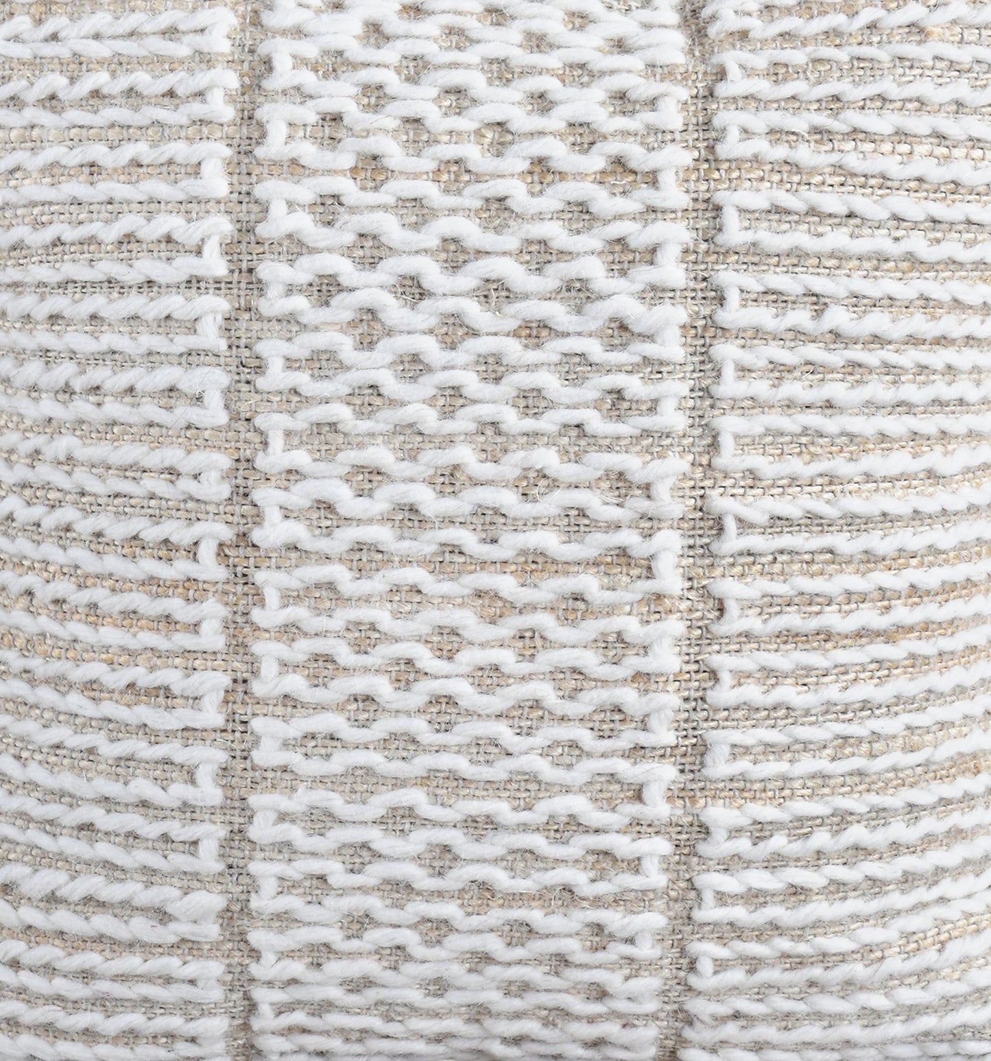 MUSHAWE CUSHION - JUTE/WOOL - IVORY - HANDWOVEN