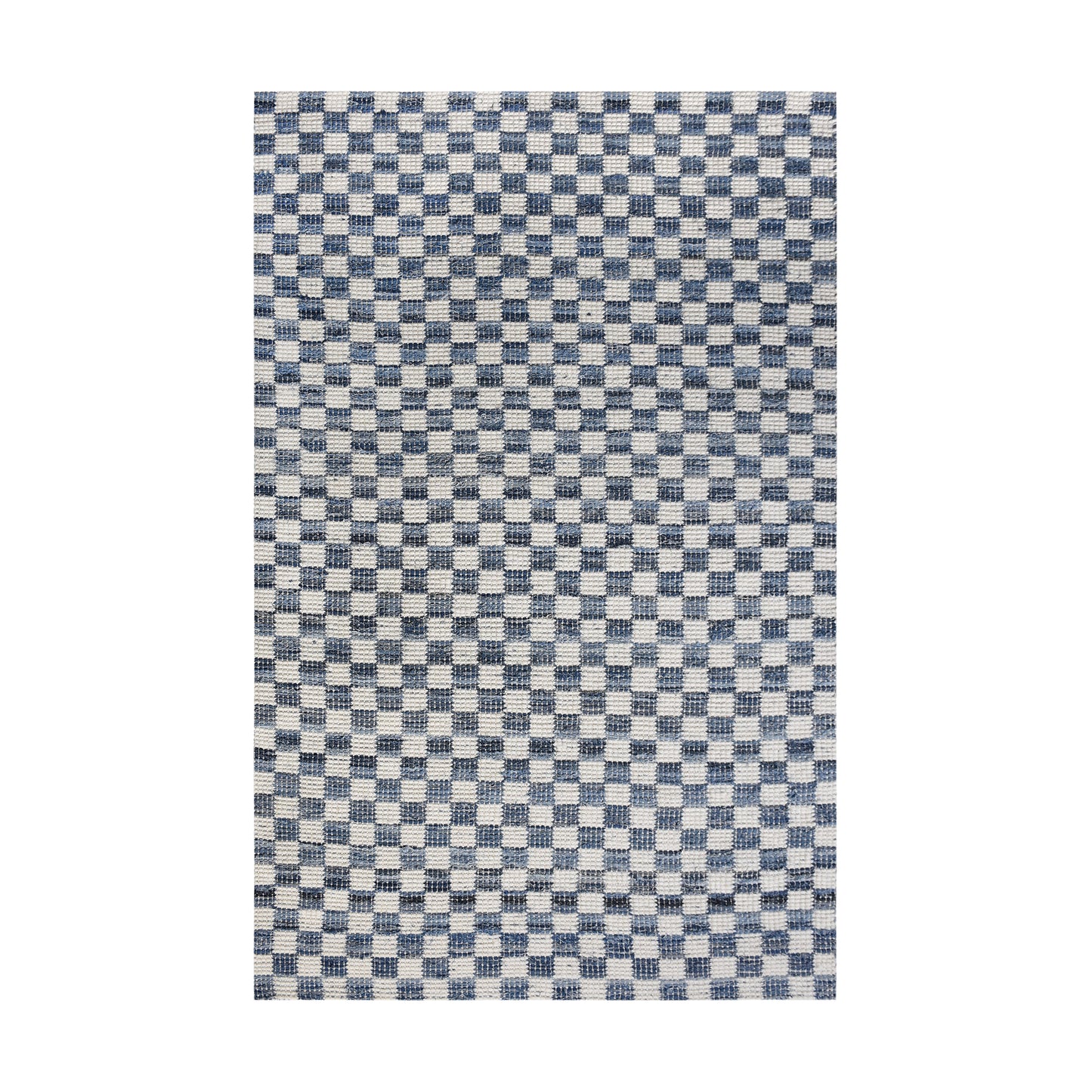 NICOLAVS RUG - IVORY/BLUE - HAND WOVEN - COTTON DENIM/WOOL