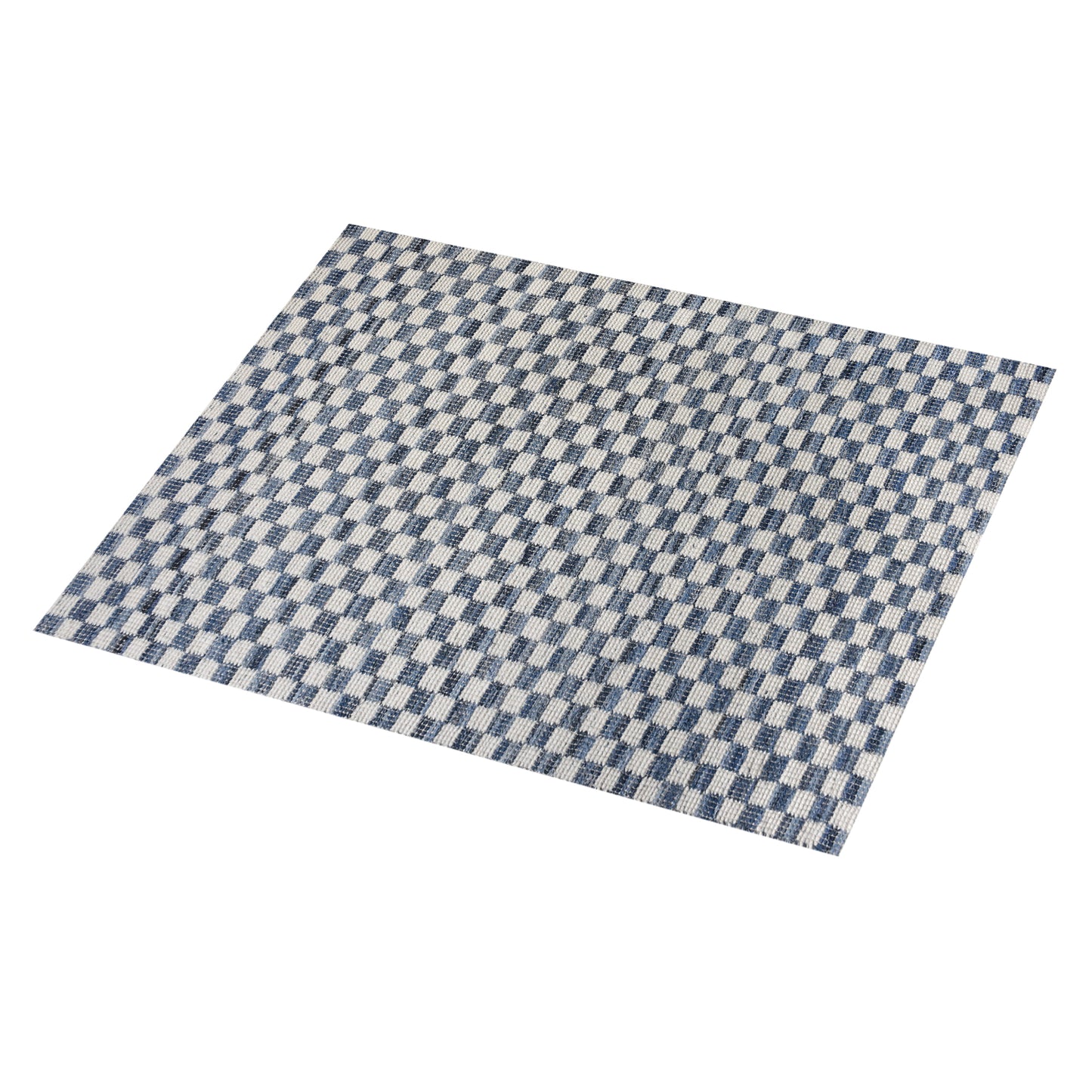 NICOLAVS RUG - IVORY/BLUE - HAND WOVEN - COTTON DENIM/WOOL