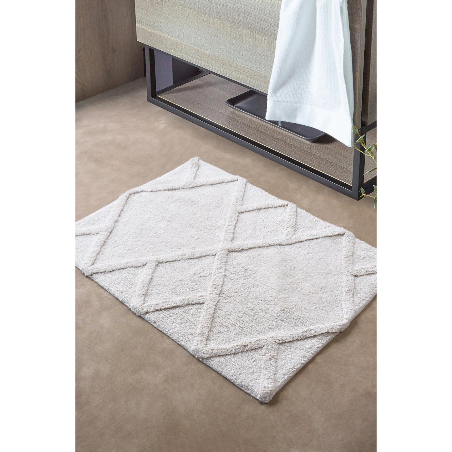ARAPEI BATH RUG - IVORY - COTTON - TABLE TUFTED