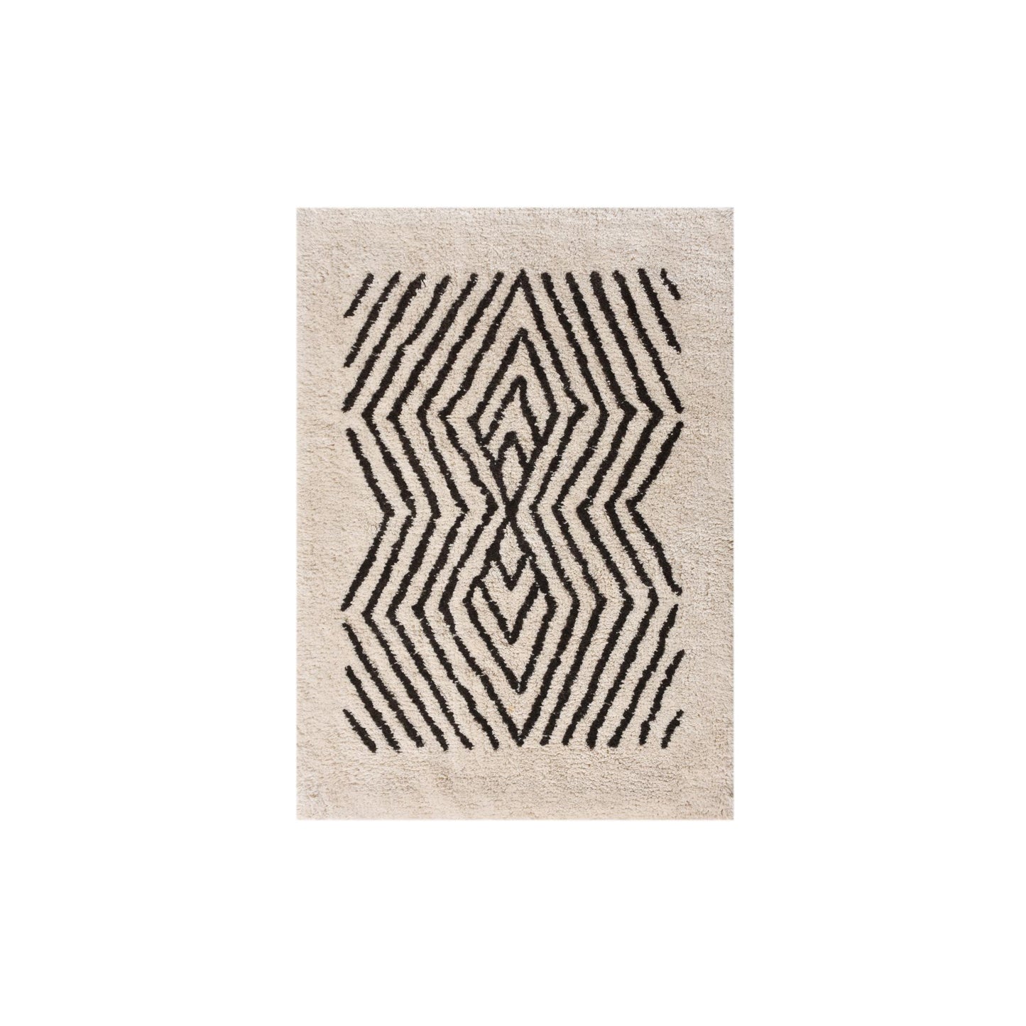 SERNA BATH RUG - IVORY/BROWN - COTTON - TABLE TUFTED