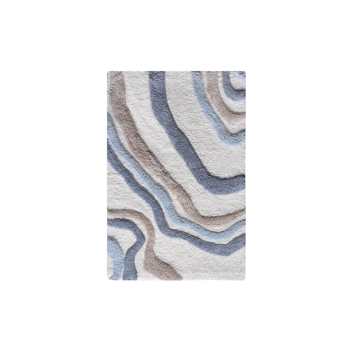 TAOLE BATH RUG - IVORY/BEIGE/BLUE - COTTON - TABLE TUFTED