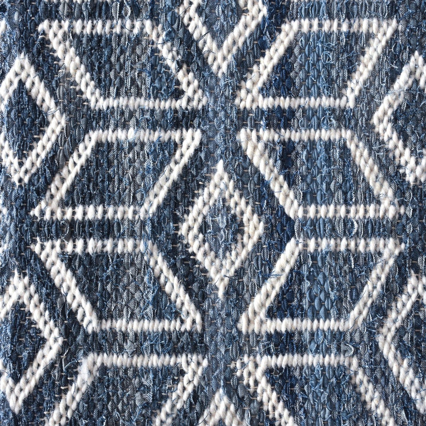 EIXAMPLE RUG - BLUE/IVORY - JACQUARD WOVEN - DENIM/WOOL