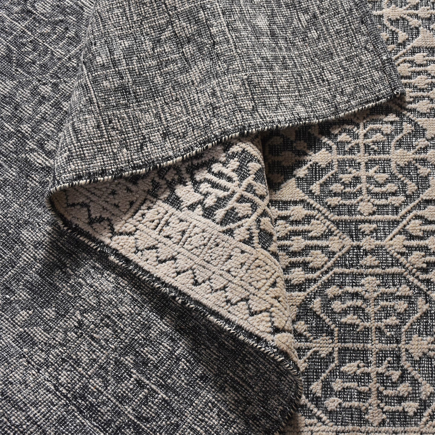 Area Rug, Bedroom Rug, Living Room Rug, Living Area Rug, Indian Rug, Office Carpet, Office Rug, Shop Rug Online, Wool, Natural, Charcoal, Hand knotted, All Cut, Textured