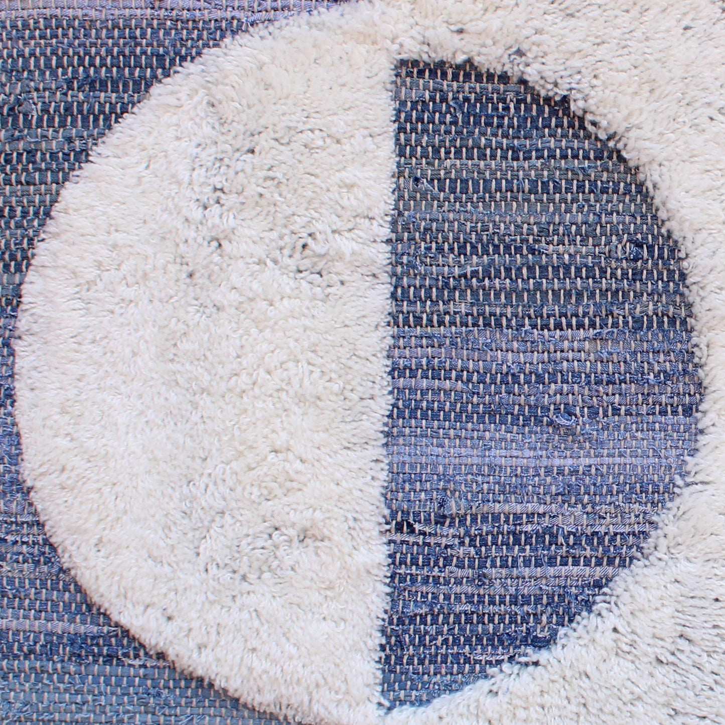 ALLCOTT WALL ART AND PARTON WALL ART - BLUE/IVORY - HANDWOVEN/OVER TUFTED - DENIM/WOOL & MDF
