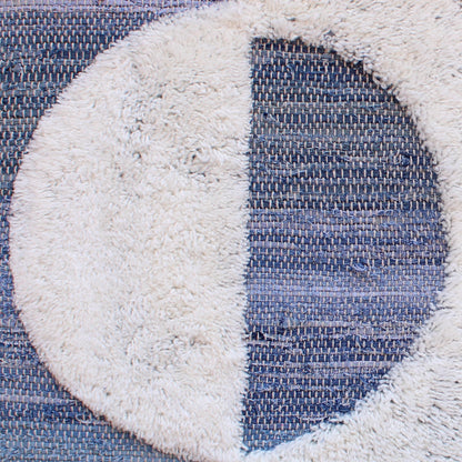 ALLCOTT WALL ART AND PARTON WALL ART - BLUE/IVORY - HANDWOVEN/OVER TUFTED - DENIM/WOOL & MDF