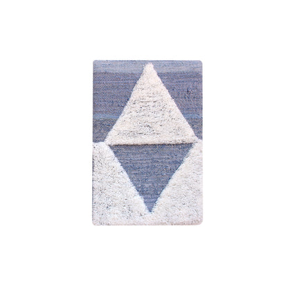 ALLCOTT WALL ART AND PARTON WALL ART - BLUE/IVORY - HANDWOVEN/OVER TUFTED - DENIM/WOOL & MDF