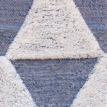 ALLCOTT WALL ART AND PARTON WALL ART - BLUE/IVORY - HANDWOVEN/OVER TUFTED - DENIM/WOOL & MDF