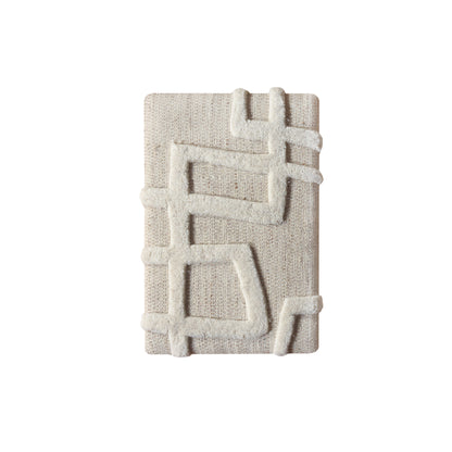 MURISTAN WALL ART AND MAALOT WALL ART - BEIGE/IVORY - HAND WOVEN / OVER TUFTED - WOOL & MDF