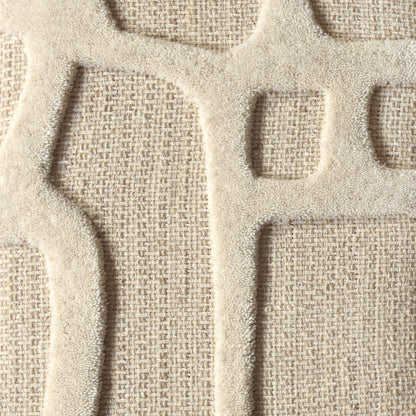 NATAN WALL ART AND OVADYA WALL ART - BEIGE/IVORY - HAND WOVEN / OVER TUFTED - WOOL & MDF