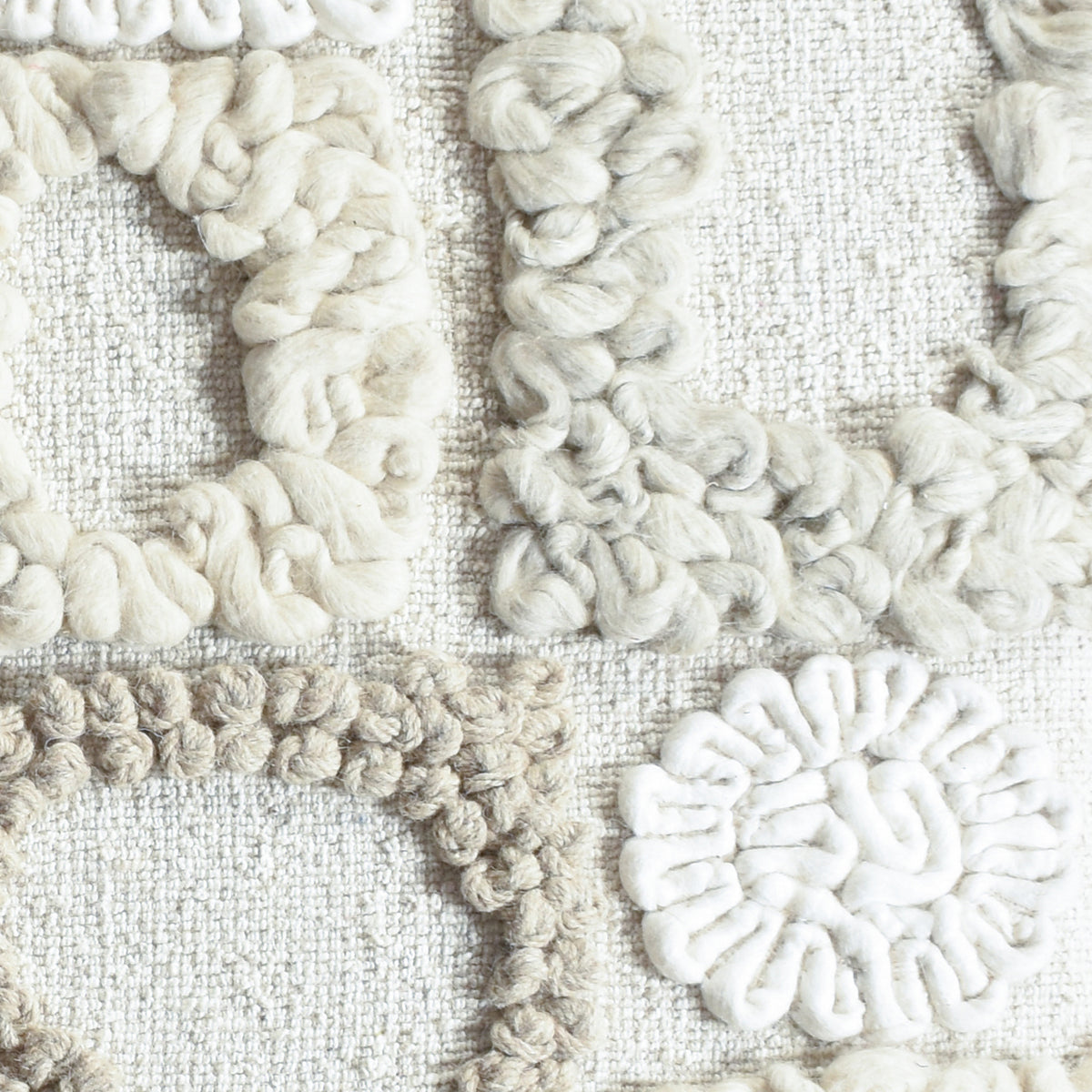 NUADDA WALL ART AND NAOISE WALL ART - IVORY/BEIGE - HANDMADE - WOOL & MDF