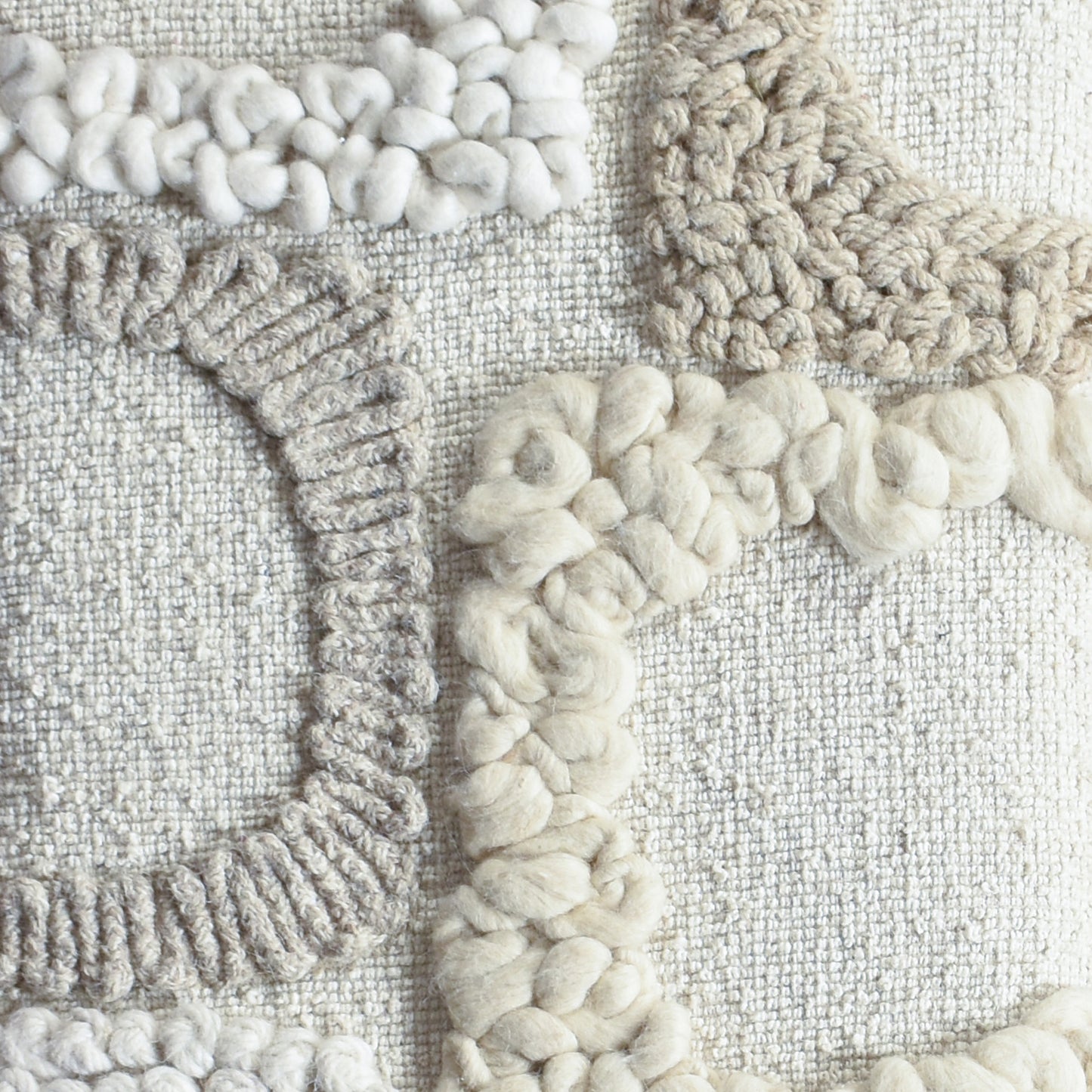 NUADDA WALL ART AND NAOISE WALL ART - IVORY/BEIGE - HANDMADE - WOOL & MDF