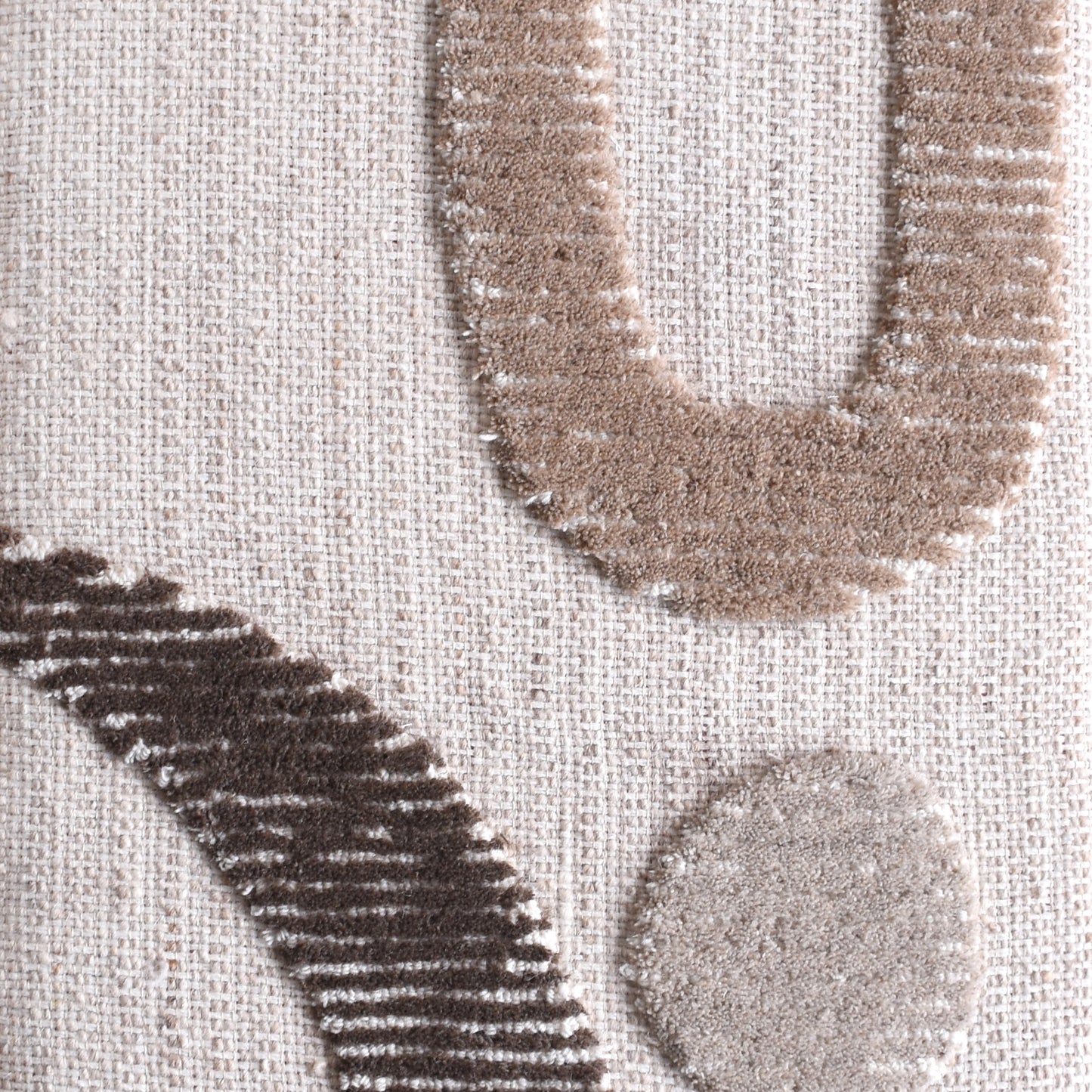 PIRES WALL ART AND OSASCO WALL ART - IVORY/BROWN - HAND WOVEN / OVER TUFTED - WOOL & MDF