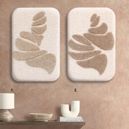 WYLDA WALL ART AND FEREBEE WALL ART - IVORY/BEIGE - HAND WOVEN / OVER TUFTED - WOOL & MDF