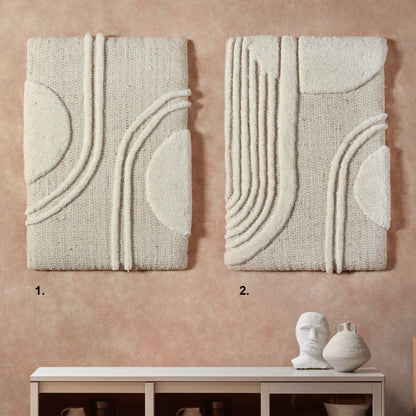 ACKTEN WALL ART AND ERATIE WALL ART - BEIGE/IVORY - HAND WOVEN / OVER TUFTED - WOOL & MDF