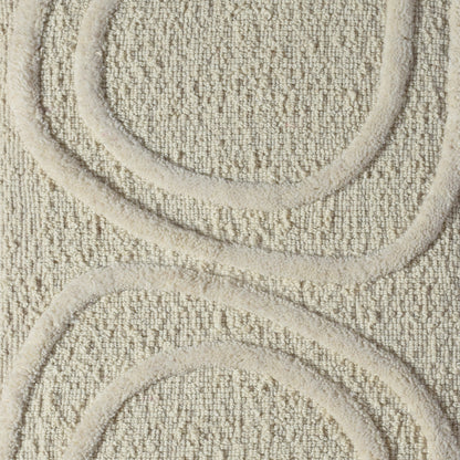 AHDIN WALL ART AND BOSTAK WALL ART - IVORY - HAND WOVEN / OVER TUFTED - WOOL & MDF