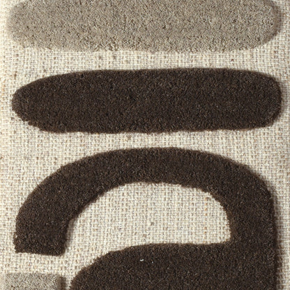 ALVIONT WALL ART AND ALLON WALL ART - BEIGE/GREY/BROWN - HAND WOVEN / OVER TUFTED - WOOL & MDF