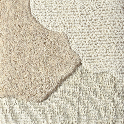 BERTHA WALL ART AND BETONI WALL ART - IVORY/BEIGE - HAND WOVEN / OVER TUFTED - WOOL & MDF
