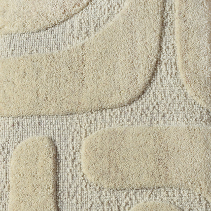 BRYSSEL WALL ART AND AROMIK WALL ART - IVORY - HAND WOVEN / OVER TUFTED - WOOL & MDF