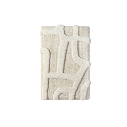 ELONTI WALL ART AND HUVILA WALL ART - BEIGE/IVORY- HAND WOVEN / OVER TUFTED - WOOL & MDF