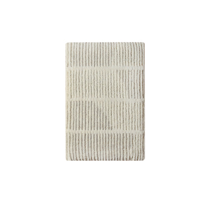 EMILIEN WALL ART AND ENSI WALL ART - IVORY/NATURAL GREY - HAND WOVEN / OVER TUFTED - WOOL & MDF