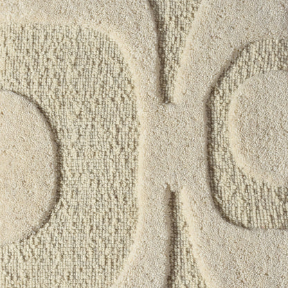 EROTTA WALL ART AND ALANKOT WALL ART - IVORY - HAND WOVEN / OVER TUFTED - WOOL & MDF