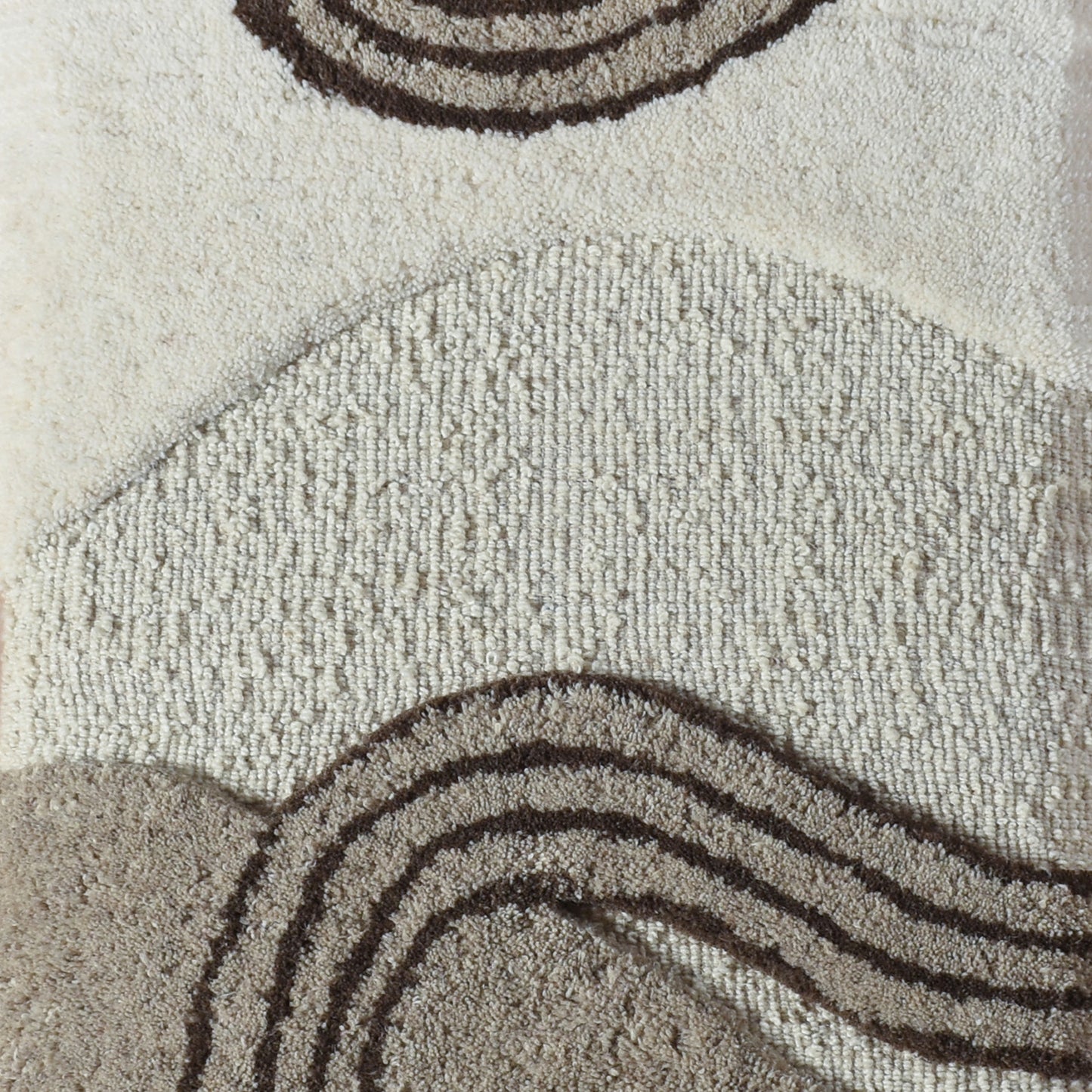 MALMIN WALL ART AND ANGERV WALL ART -  IVORY/GREY AND IVORY/GREY/BROWN - HAND WOVEN / OVER TUFTED - WOOL & MDF