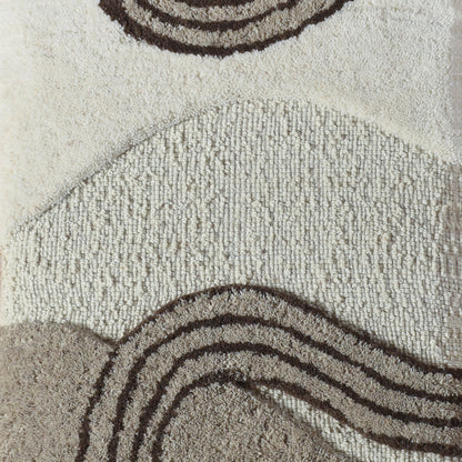 MALMIN WALL ART AND ANGERV WALL ART -  IVORY/GREY AND IVORY/GREY/BROWN - HAND WOVEN / OVER TUFTED - WOOL & MDF