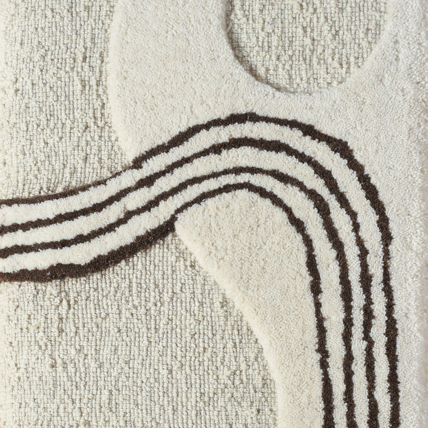 MALMIN WALL ART AND ANGERV WALL ART -  IVORY/GREY AND IVORY/GREY/BROWN - HAND WOVEN / OVER TUFTED - WOOL & MDF