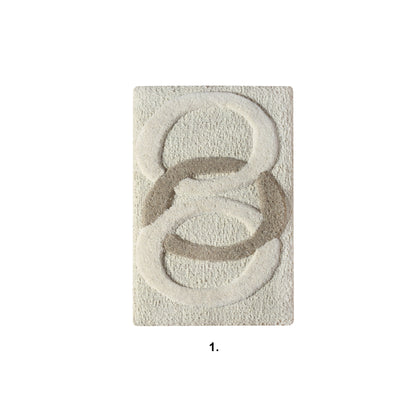 RAITTI WALL ART AND NEVSKIN WALL ART - IVORY/GREY - HAND WOVEN / OVER TUFTED - WOOL & MDF