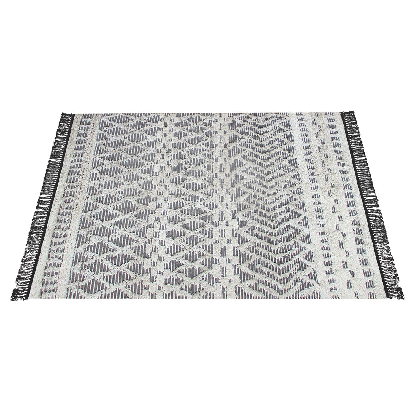 Area Rug, Bedroom Rug, Living Room Rug, Living Area Rug, Indian Rug, Office Carpet, Office Rug, Shop Rug Online, Wool, Charcoal, Natural White, Pitloom, All Cut , Geometrical
