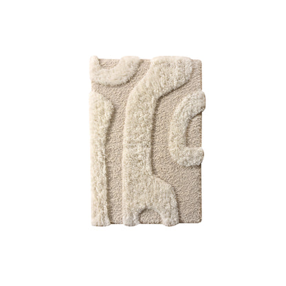 ELINE WALL ART AND GILLAIN WALL ART - IVORY - HAND WOVEN / OVER TUFTED - WOOL & MDF