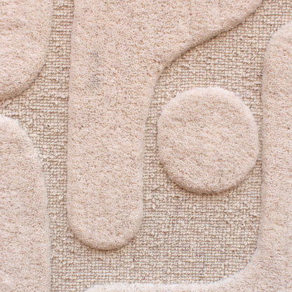 BRYSSEL WALL ART AND AROMIK WALL ART - IVORY - HAND WOVEN / OVER TUFTED - WOOL & MDF