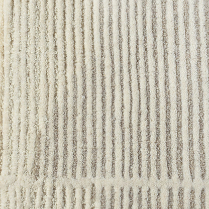 EMILIEN WALL ART AND ENSI WALL ART - IVORY/NATURAL GREY - HAND WOVEN / OVER TUFTED - WOOL & MDF