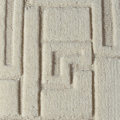PUISTO WALL ART AND ERKON WALL ART - BEIGE/IVORY - HAND WOVEN / OVER TUFTED - WOOL & MDF