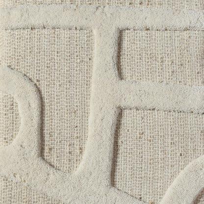 ELONTI WALL ART AND HUVILA WALL ART - BEIGE/IVORY- HAND WOVEN / OVER TUFTED - WOOL & MDF