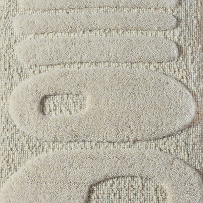 ANTTI  WALL ART AND ALANKOT WALL ART - IVORY - HAND WOVEN / OVER TUFTED - WOOL & MDF