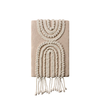 DARIN WALL ART AND LAMAS WALL ART - BEIGE-IVORY/IVORY - HAND WOVEN / OVER TUFTED - WOOL & MDF