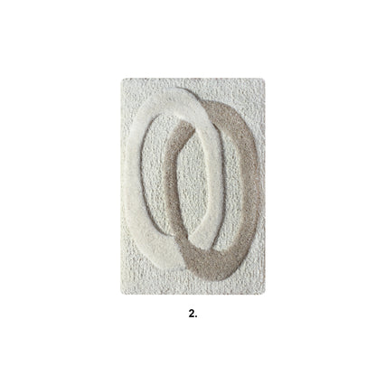 RAITTI WALL ART AND NEVSKIN WALL ART - IVORY/GREY - HAND WOVEN / OVER TUFTED - WOOL & MDF