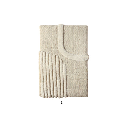 FLOORAN WALL ART AND FENIXIN WALL ART - BEIGE/IVORY- HAND WOVEN / OVER TUFTED - WOOL & MDF