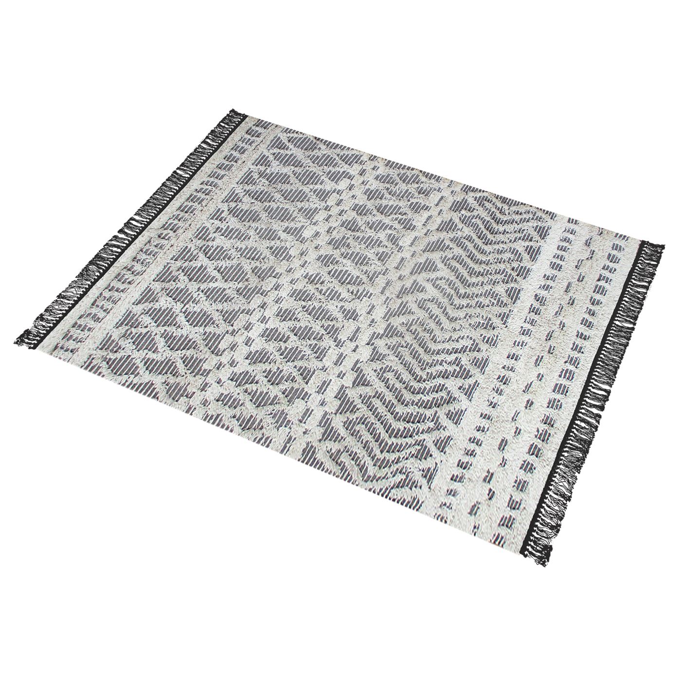 Area Rug, Bedroom Rug, Living Room Rug, Living Area Rug, Indian Rug, Office Carpet, Office Rug, Shop Rug Online, Wool, Charcoal, Natural White, Pitloom, All Cut , Geometrical