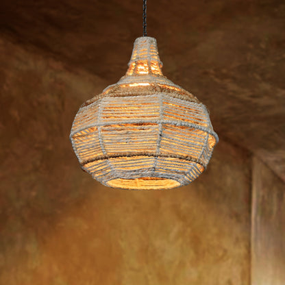 ABREU LAMP - IVORY/NATURAL - HAND MADE - JUTE