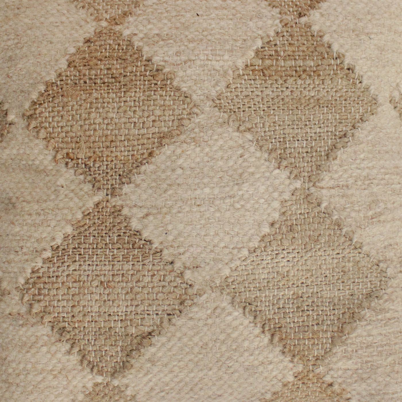 Achen Cushion, Jute, Wool, Natural, Natural White, Punja, Flat Weave