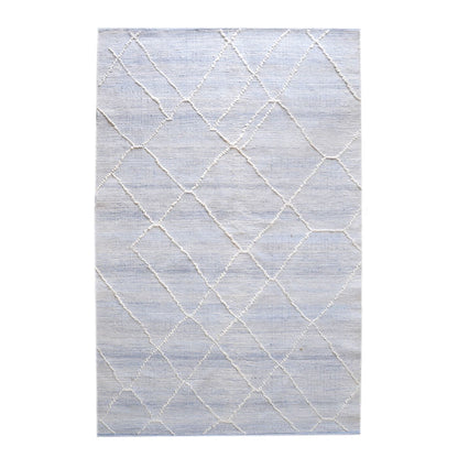 Area Rug, Bedroom Rug, Living Room Rug, Living Area Rug, Indian Rug, Office Carpet, Office Rug, Shop Rug Online, Pet, Blue, Natural White, Pitloom, All Loop, Geometrical