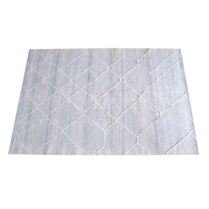 Area Rug, Bedroom Rug, Living Room Rug, Living Area Rug, Indian Rug, Office Carpet, Office Rug, Shop Rug Online, Pet, Blue, Natural White, Pitloom, All Loop, Geometrical