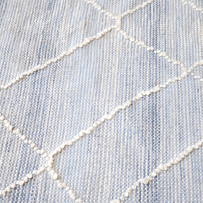 Area Rug, Bedroom Rug, Living Room Rug, Living Area Rug, Indian Rug, Office Carpet, Office Rug, Shop Rug Online, Pet, Blue, Natural White, Pitloom, All Loop, Geometrical