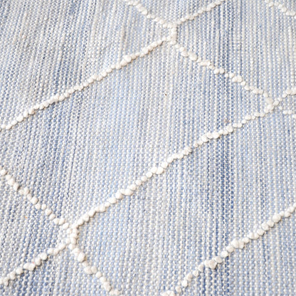 Area Rug, Bedroom Rug, Living Room Rug, Living Area Rug, Indian Rug, Office Carpet, Office Rug, Shop Rug Online, Pet, Blue, Natural White, Pitloom, All Loop, Geometrical