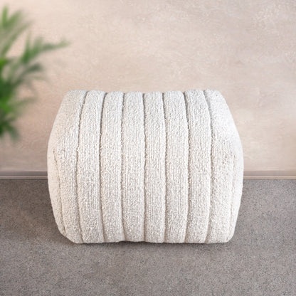 AGNAW POUF - IVORY - HAND MADE - WOOL