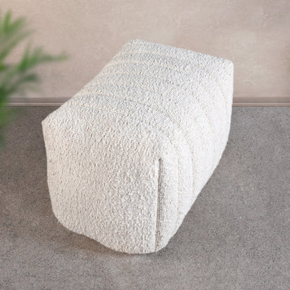 AGNAW POUF - IVORY - HAND MADE - WOOL